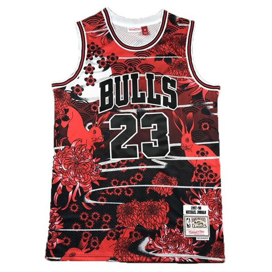 Maillot Basketball Édition Spéciale Rouge/Noir Floral #23
