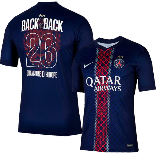 Maillot PSG Domicile 2025-26 "Back2Back" Floqué 26 - Champions d'Europe