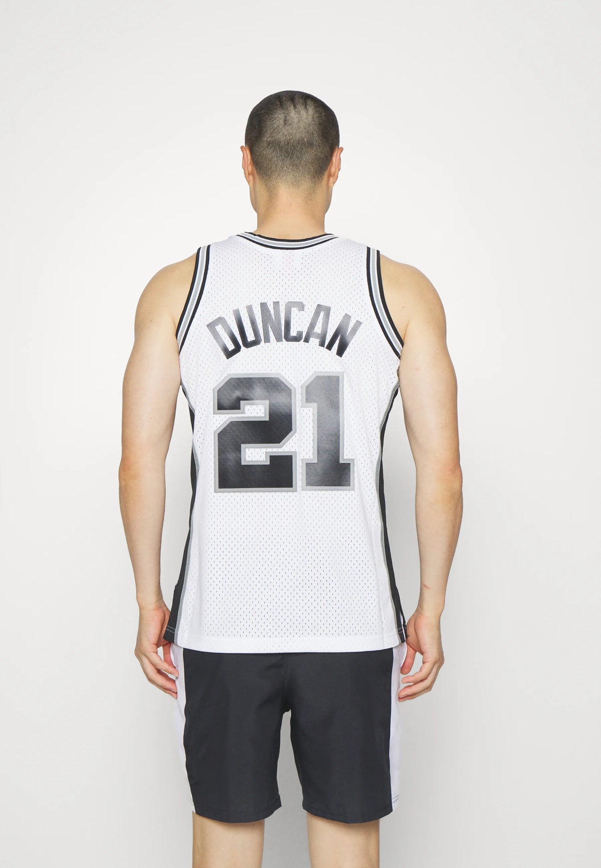 Maillot Basketball Rétro Blanc/Gris/Noir #21